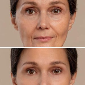 Face lifting massage with a botox serum